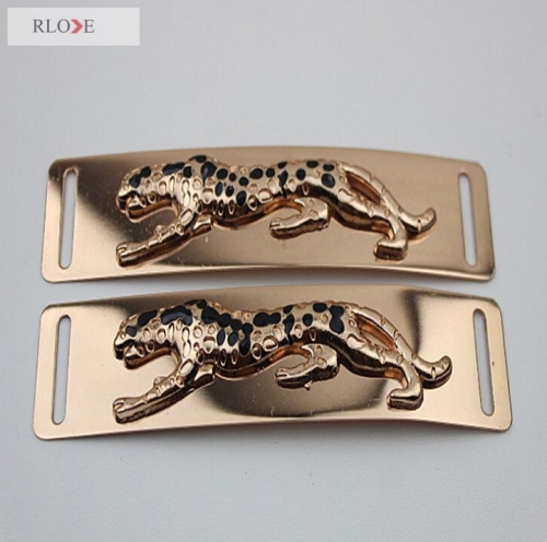 Shoe Decoration Accessories 12X2.5cm Gold Metal Custom Shoelace Charm RL-SIP003