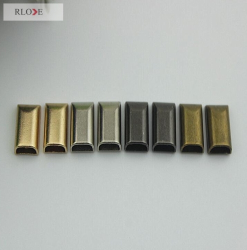 Zinc alloy plated metal zipper &amp; strap end caps and clips RL-HCEC004