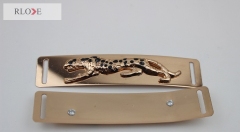 Shoe Decoration Accessories 12X2.5cm Gold Metal Custom Shoelace Charm RL-SIP003