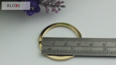 Shiny gold 29mm round flat key rings RL-KR004