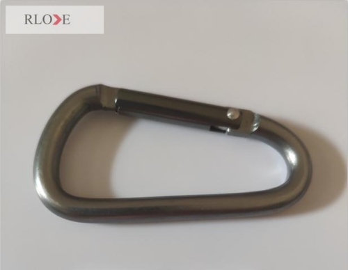 High quality keychain climbing aluminum carabiner hook for decoration with colorful strap RL-CH010
