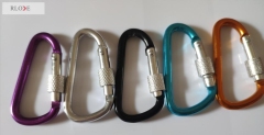Colorful aluminum carabiner clip hook with screw lock RL-CH022