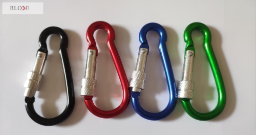 Four color screw lock aluminum gourd metal carabiner hook RL-CH029