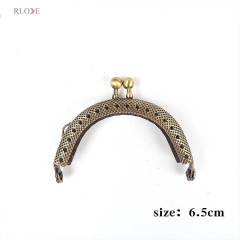 wholesale Custom 6.5cm semicircle Mini coin metal purse frame with key ring RL-PMF0014
