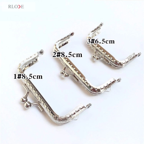 High Quality making Clutch Embossing Metal Kiss Clasp Purse Frame RL-PMF0027-0030(6.5/8.5CM)