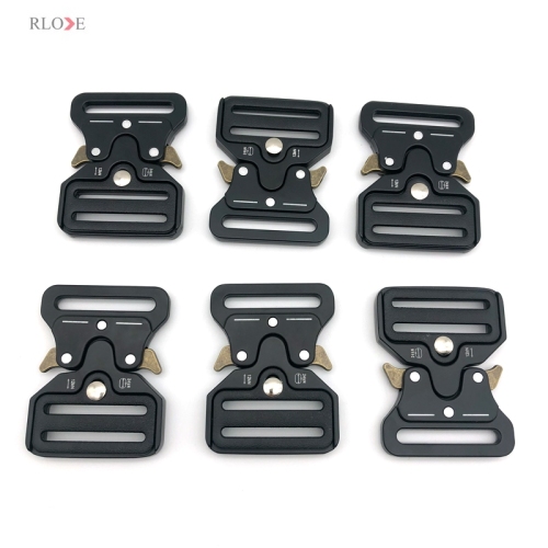 Custom Fashion Durable 38 MM Laser Logo Black Fast Release Metal Buckles For Pet Collar / Belt