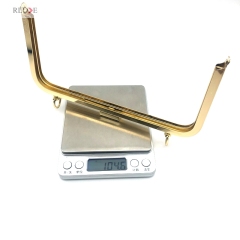 Bag Hardware Accessories Custom Wallet Metal Purse Frame Light Gold With D Rings 20.3 x 10 CM