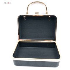 Thick Model Light Gold Herringbone Head Bag Metal Frame Black Plastic Shell Semi-Products Purse Box Accessories