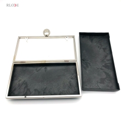 Silver Color Diamond Decoration Rings Head Locks Bag Purse Metal Frame Plastic Shell Rectangular Shape Hardware Fitting