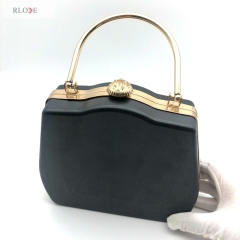 Irregular Rectangular Iron Clutch Metal Frame Plastic Shell Bag Fittings Scalloped Shell Head With Diamonds