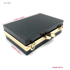 Delicate Custom Good Quality Fashion Double Head Decorated Gold Clutch Wallet Metal Clasp Plastic Box For Bag Hardware