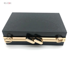 Delicate Custom Good Quality Fashion Double Head Decorated Gold Clutch Wallet Metal Clasp Plastic Box For Bag Hardware