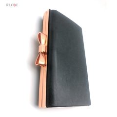 Classical Style Popular Rectangle Shape Rose Gold Bow-knot Lock Head Decoration Clutch Box Metal Frame Wholesale