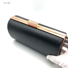 Design Rose Gold Iron Purse Clutch Bag Metal Frame Plastic Box Horizontal Pattern Rectangular Shape Head