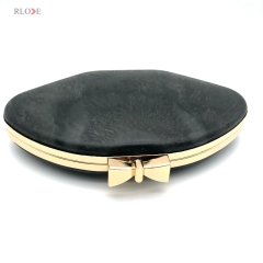 Hanging Plating Light Gold Purse Iron Metal Frame Plastic Box Bow-knot Shape Decoration Lock Head Bag Fittings