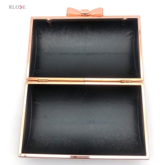 Fashion Style Rose Gold Bow-knot Head Plastic Box Metal Frame For Purse Clutch Bag Accessories 8.7 x 4.7 Inches
