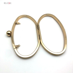 Handbags Accessories Custom Small Model Oval Shape Purse Frame Plastic Box Clutch Bag Iron Clip Light Gold