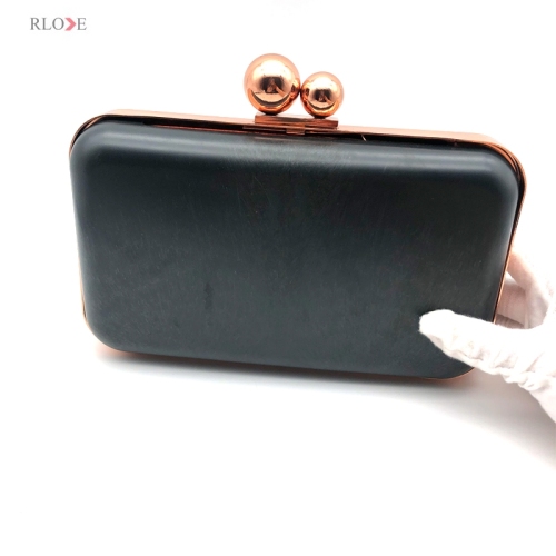 Exquisite Design Rose Gold Double Ball Head Fashion Purse Metal Frame Box Bag Accessories 12 x 20 CM