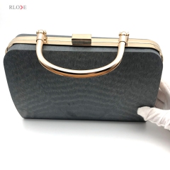 OEM Custom Thin Model Rectangle Shape Evening Bag Metal Frame Plastic Box With Hanging Plating