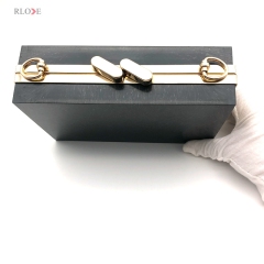 Delicate Custom Good Quality Fashion Double Head Decorated Gold Clutch Wallet Metal Clasp Plastic Box For Bag Hardware