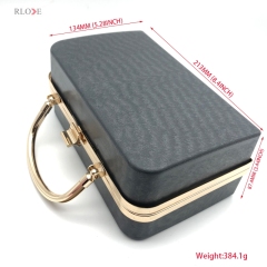 Thick Model Light Gold Herringbone Head Bag Metal Frame Black Plastic Shell Semi-Products Purse Box Accessories