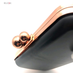 Exquisite Design Rose Gold Double Ball Head Fashion Purse Metal Frame Box Bag Accessories 12 x 20 CM