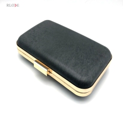 Rectangle Shape Head Lock Light Gold Bag Accessories Metal Frame Plastic Shell For Purse 7.9 X 4.7 Inches
