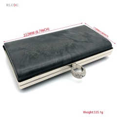 Silver Color Diamond Decoration Rings Head Locks Bag Purse Metal Frame Plastic Shell Rectangular Shape Hardware Fitting