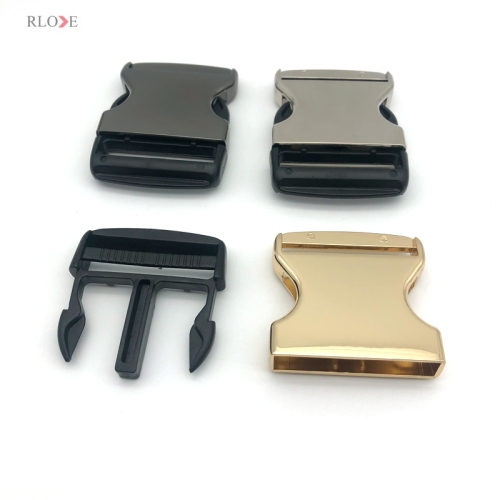 Pet Collar Hardware Accessories Three Color Gold / Gunmetal / Silver 50 MM Metal &amp; Plastic Side Quick Release Buckles For Belt