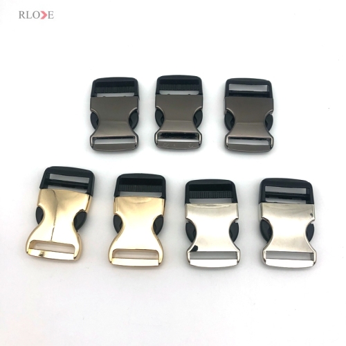 Bag Accessories 3 Color Gunmetal / Gold / Silver Half Plastic And Metal Quickly Release Buckles 32 MM For Pet Collar