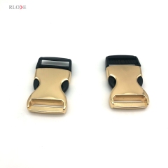 Bag Accessories 3 Color Gunmetal / Gold / Silver Half Plastic And Metal Quickly Release Buckles 32 MM For Pet Collar