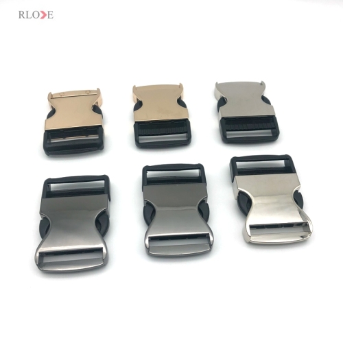 Belt Hardware Fittings Various Color Gold / Gunmetal / Silver 38 MM Half Plastic Release Metal Buckles