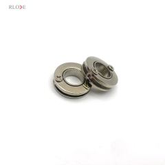 Factory Design Simple Round Shape Bag Hardware Metal Eyelets 10 MM Shiny Silver With Two Screws