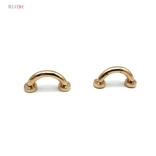 Simple Design Light Gold Color 14.66 MM Bag Fittings Screw Connector Metal Arch Bridge for Handbag