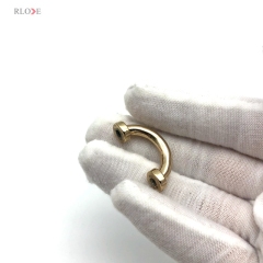 Simple Design Light Gold Color 14.66 MM Bag Fittings Screw Connector Metal Arch Bridge for Handbag