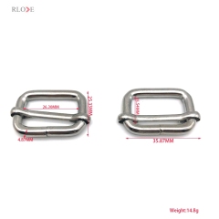 Handbag Shoulder Strap Hardware Fitting Rolling Nickel Iron Metal Slider Buckles 26MM For Bags