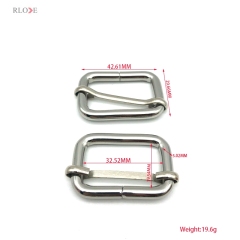 Rolling Nickel Color Bag Iron Slider Buckles 1.2 INCH Metal Adjustable Accessories For Handbag