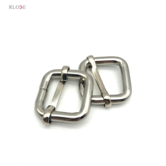 Hardware Accessories Silver Rectangular 19MM Metal Iron Adjustable Buckles With Rolling Plating