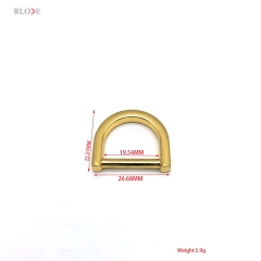 Luggage Handbag Accessories Flat Shape Zinc Alloy Light Gold 20 MM Metal D Rings Buckles For Leather Strap