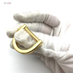 Luggage Handbag Accessories Flat Shape Zinc Alloy Light Gold 20 MM Metal D Rings Buckles For Leather Strap