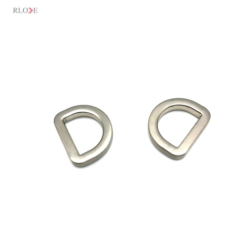 Bag Shoulder Buckles Zinc Alloy Anti Silver With Brush Color 13 MM Handbag Flat Metal D Rings With Hanging Plating