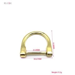 Low Quality Cheap Handbag Accessories Zinc Alloy 1 Inch D Shape Metal Buckles For Leather Bag