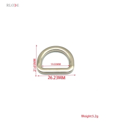 Factory Manufacturer Design Zinc Alloy Silver Color 19 MM Bag D Ring Metal Buckles For Handbag Accessories