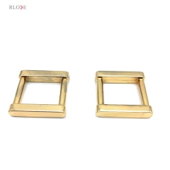 Prevalent Leather Bag Zinc Alloy Shoulder Buckles Metal Square Rings 18.5 MM Light Gold For Handbag