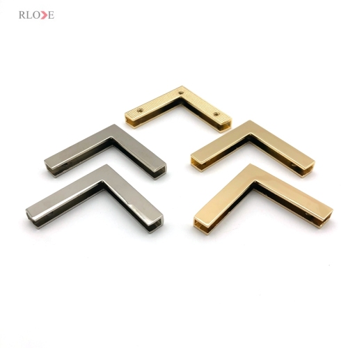 Design Two Color Gold &amp;amp; Nickel 40MM Straight Metal Protective Corner Bag Clips Zinc Alloy For Handbag