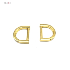 Luggage Handbag Accessories Flat Shape Zinc Alloy Light Gold 20 MM Metal D Rings Buckles For Leather Strap