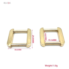 Universal Women Bag Hardware Accessories Light Gold Flat Square Ring Metal Buckles 19.16 MM For Handbag