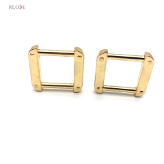 Universal Women Bag Hardware Accessories Light Gold Flat Square Ring Metal Buckles 19.16 MM For Handbag