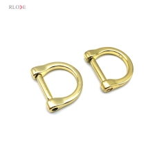 China Wholesale Simple Design Zinc Alloy Light Gold 21 MM Metal D Rings Buckles For Handbag