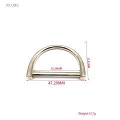 Hanging Plating Nickel Color 36.26 MM Metal D Buckles Zinc Alloy Handbag Hardware Accessories